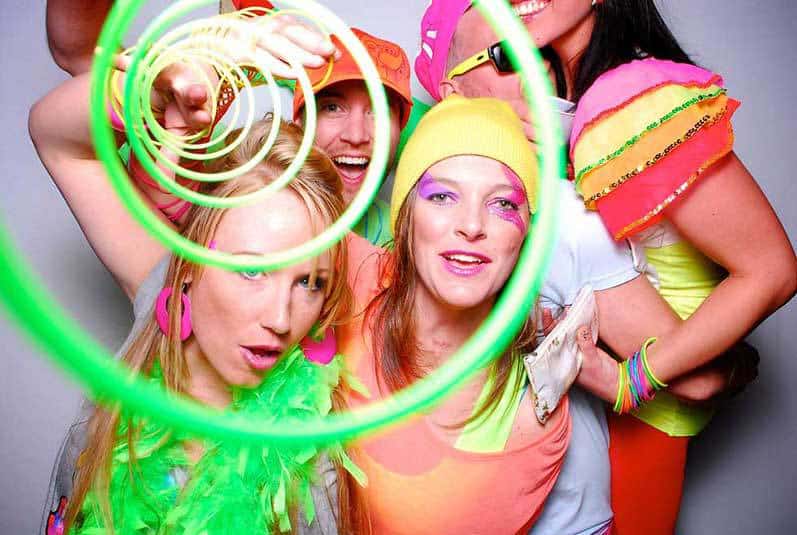 Neon dressed partiers Party Booths