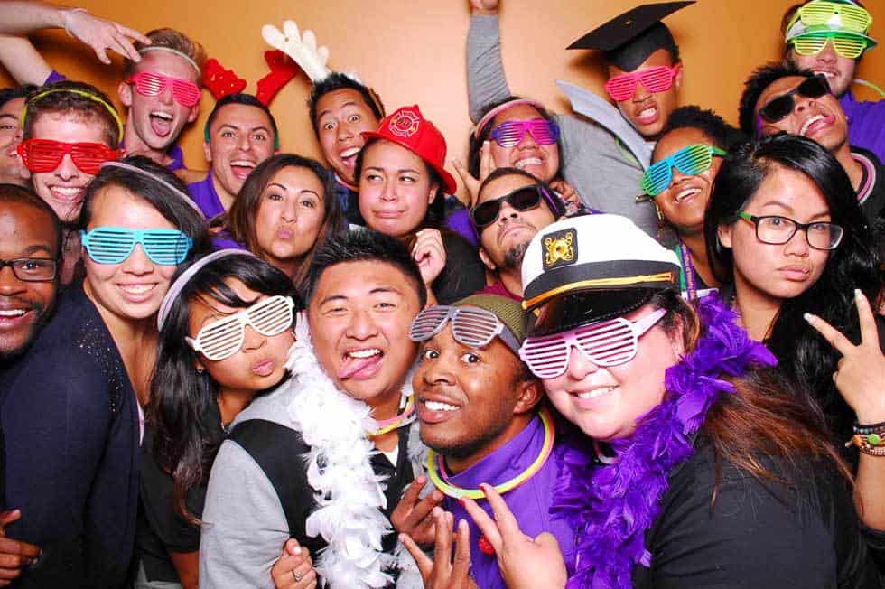 University of Washington students posing for the camera at a school function