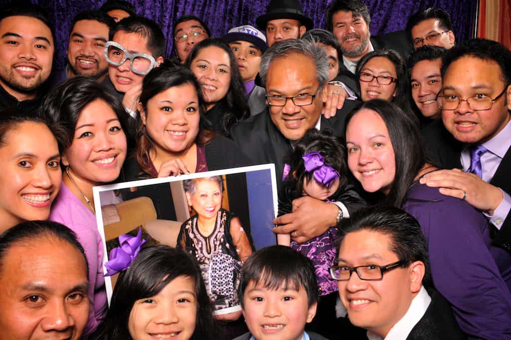 Multi generation photo of peopel gathering at a memorial,Photo Booth at a Funeral: Why It Works